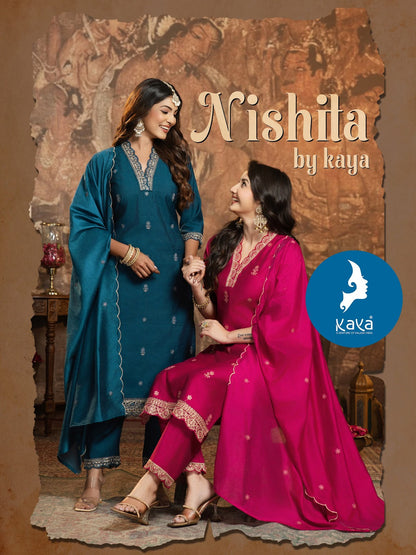 Nishita Kaya Vertican Readymade Pant Style Suits Exporter India