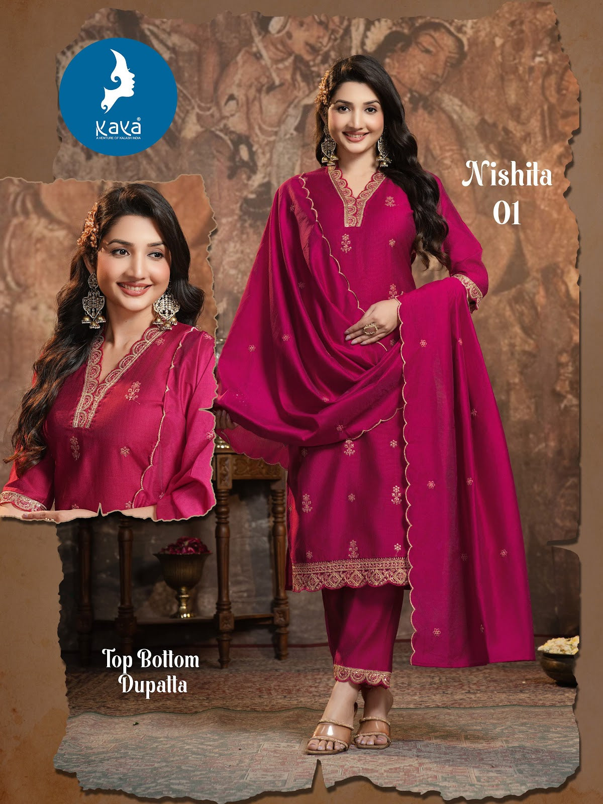 Nishita Kaya Vertican Readymade Pant Style Suits Exporter India