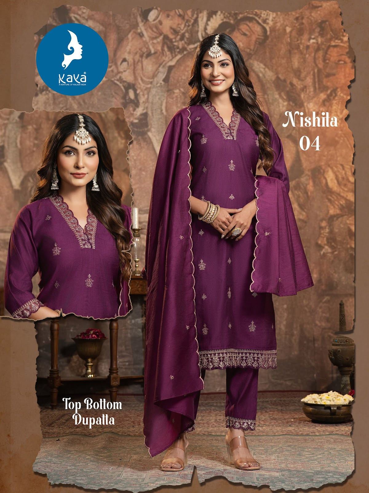 Nishita Kaya Vertican Readymade Pant Style Suits Exporter India