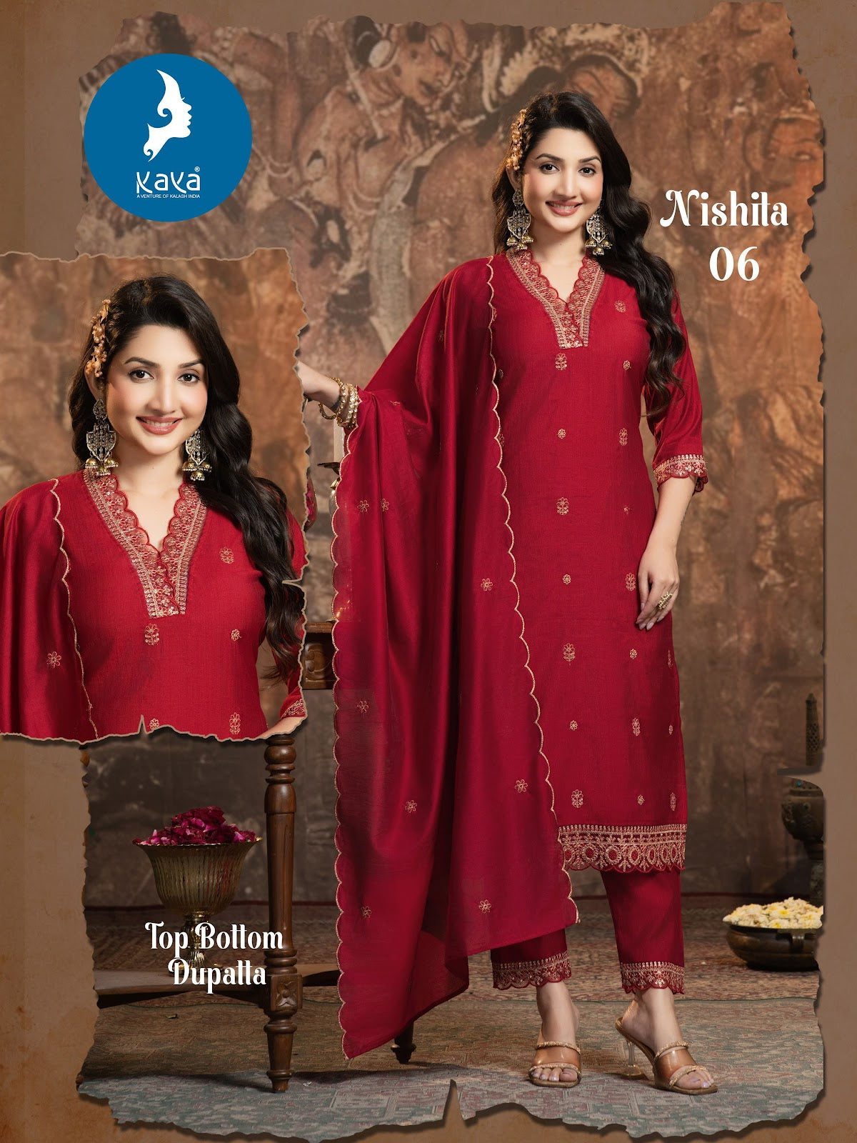 Nishita Kaya Vertican Readymade Pant Style Suits Exporter India