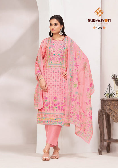 Nishka Vol 1 Suryajyoti Modal Silk Pant Style Suits Wholesaler Ahmedabad