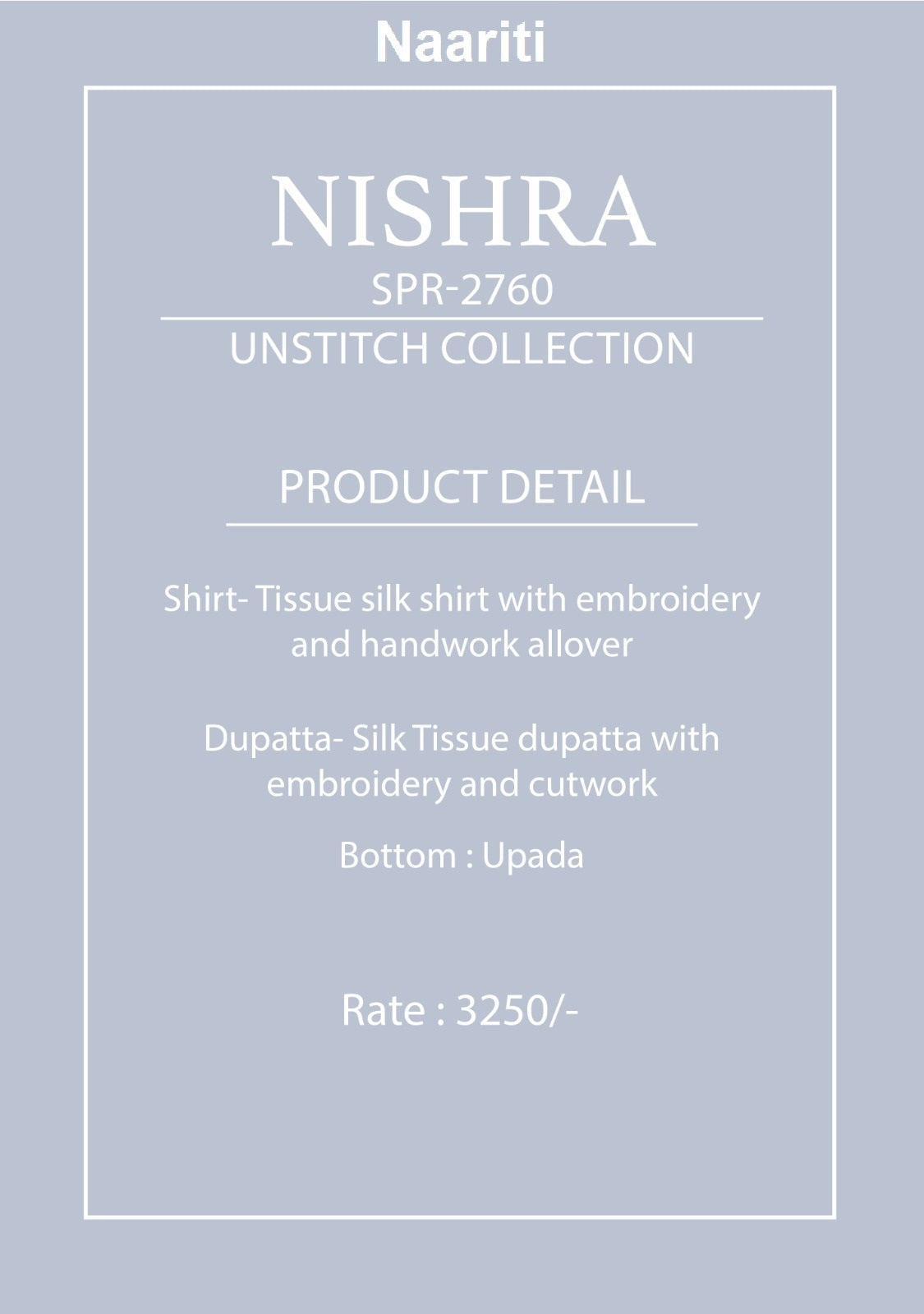 Nishra 2760 Naariti Tissue Silk Pant Style Suits Supplier Gujarat