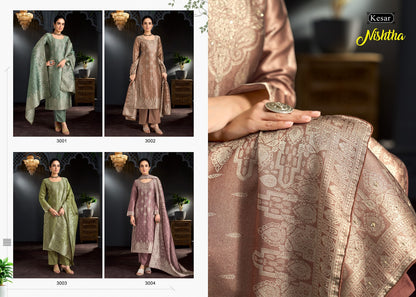 Nishtha Kesar Jiraffe Silk Pakistani Salwar Suits Wholesale