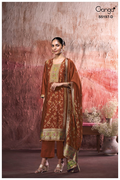 Nishtha S5197 Ganga Woven Silk Plazzo Style Suits Wholesale