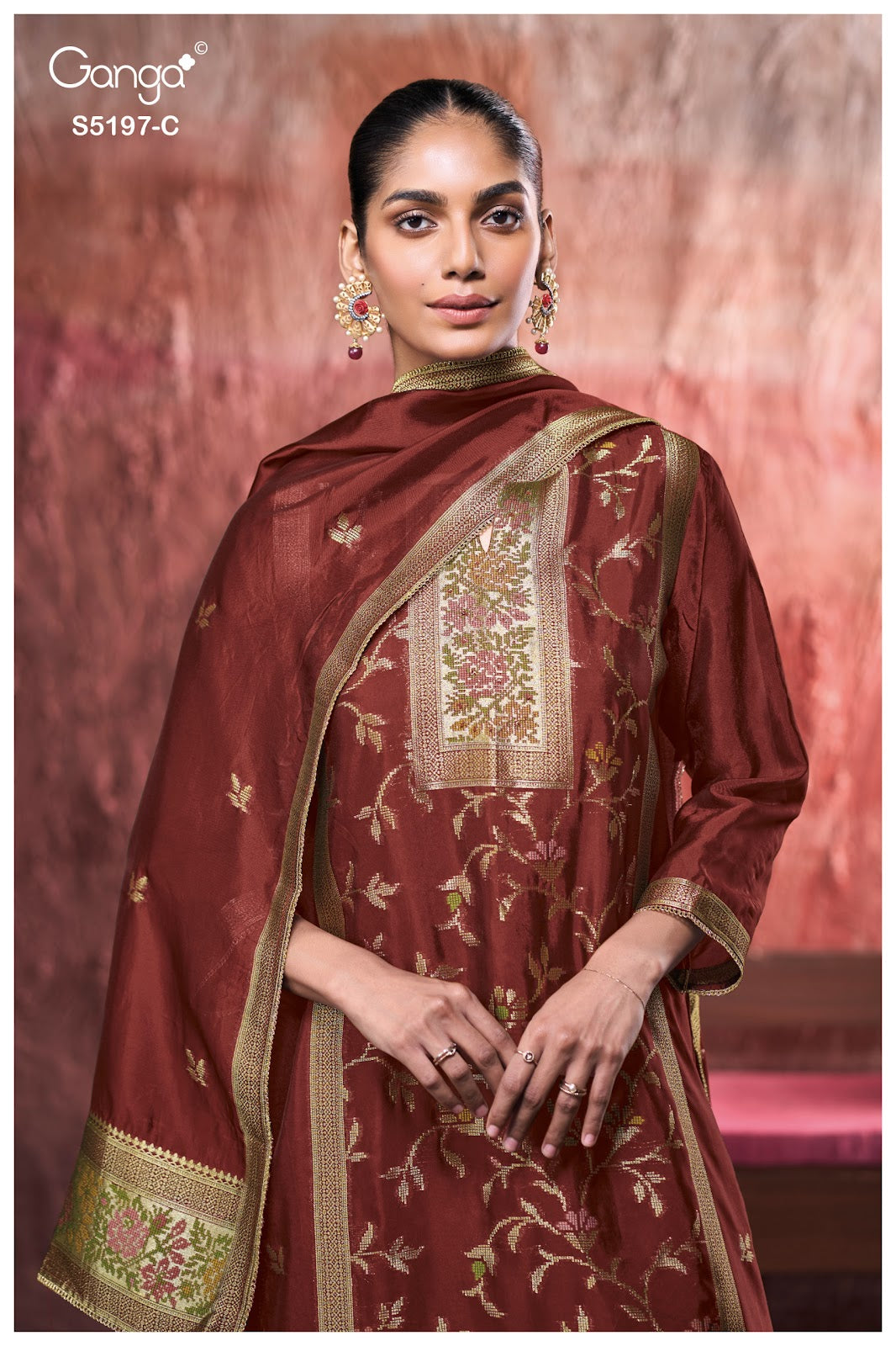 Nishtha S5197 Ganga Woven Silk Plazzo Style Suits Wholesale