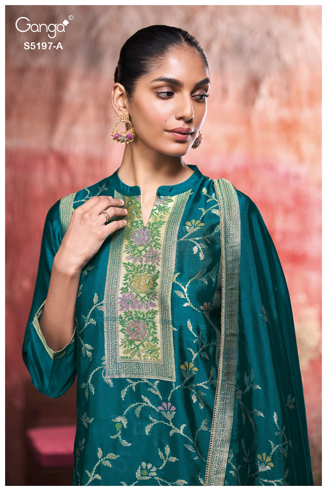 Nishtha S5197 Ganga Woven Silk Plazzo Style Suits Wholesale