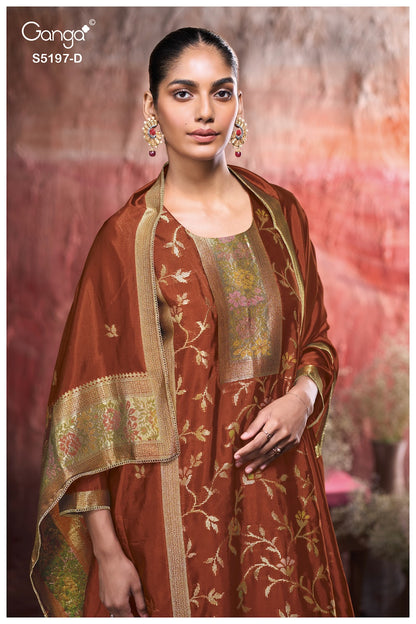 Nishtha S5197 Ganga Woven Silk Plazzo Style Suits Wholesale