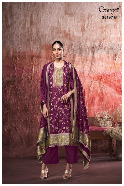 Nishtha S5197 Ganga Woven Silk Plazzo Style Suits Wholesale