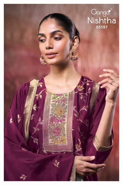 Nishtha S5197 Ganga Woven Silk Plazzo Style Suits Wholesale