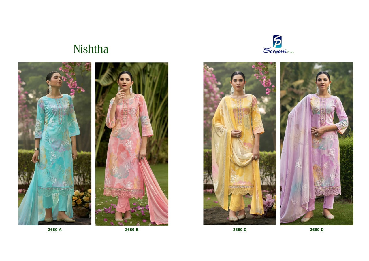 Nishtha Sargam Prints Cambric Pant Style Suits Supplier Gujarat