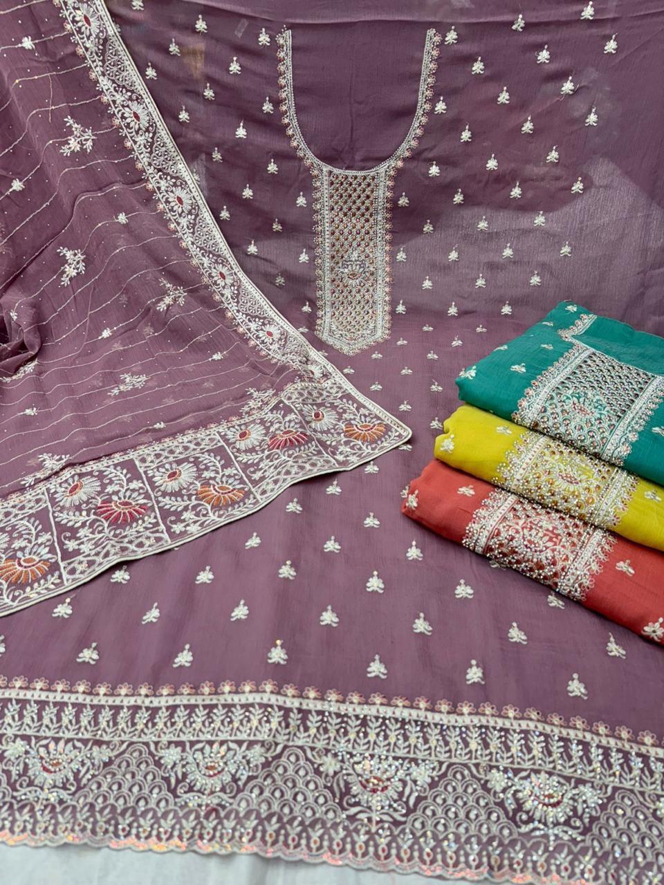 Nishu Nayandeep Organza Salwar Suits Wholesaler Ahmedabad