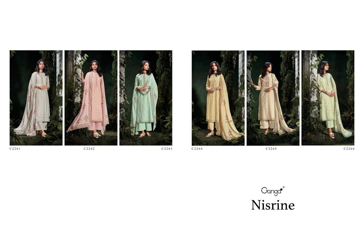 Nisrine C2261 Ganga Premium Cotton Plazzo Style Suits Wholesaler Gujarat