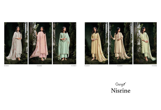 Nisrine C2261 Ganga Premium Cotton Plazzo Style Suits Wholesaler Gujarat
