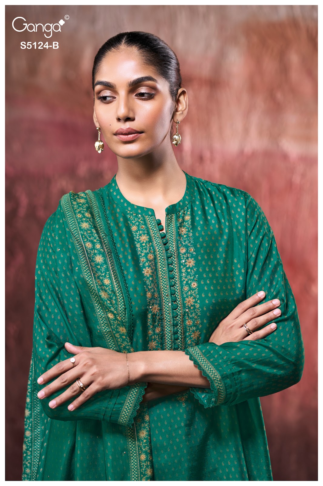 Nitanshi S5124 Ganga Russian Silk Plazzo Style Suits Wholesaler Ahmedabad