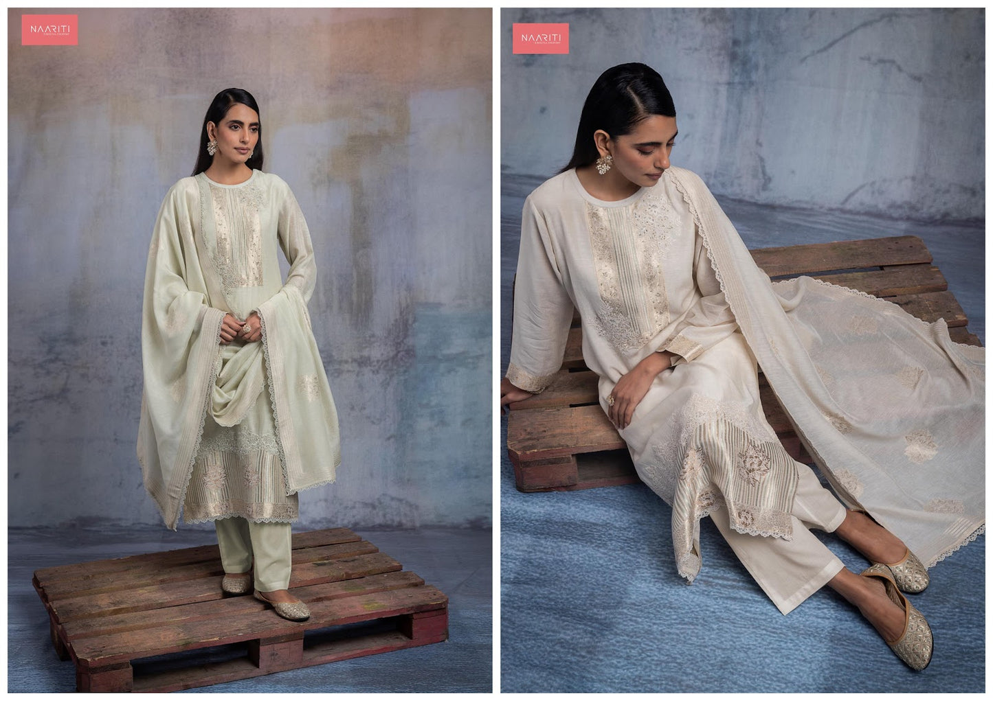 Nitara Naariti Linen Jacquard Pant Style Suits Supplier India