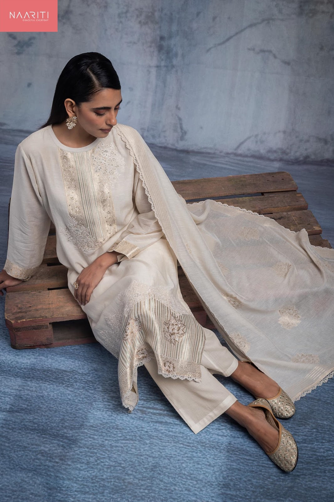 Nitara Naariti Linen Jacquard Pant Style Suits Supplier India