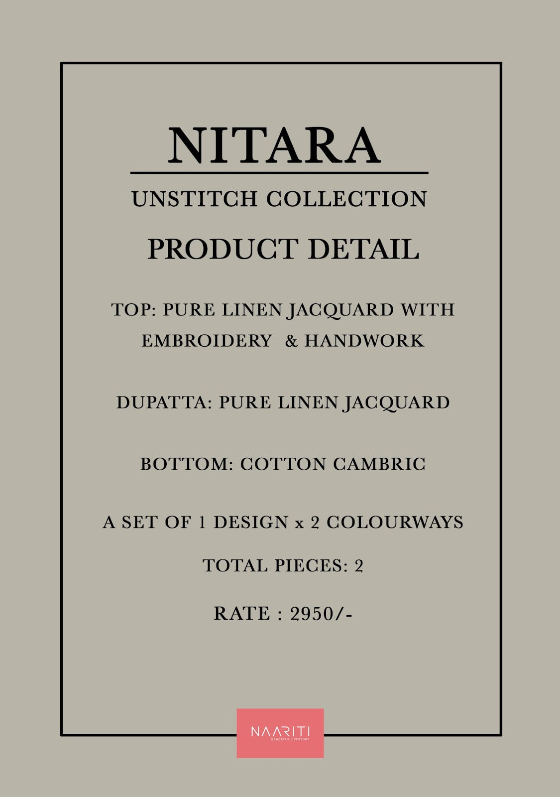 Nitara Naariti Linen Jacquard Pant Style Suits Supplier India