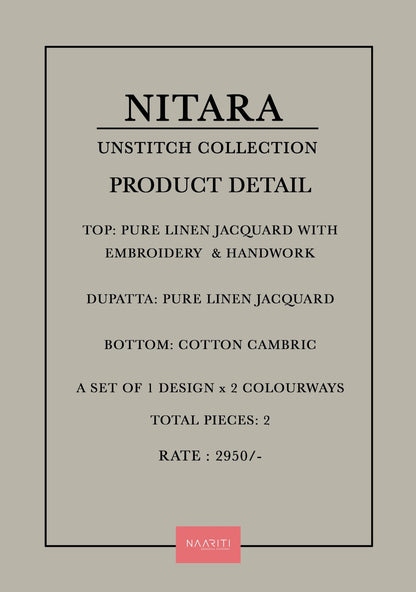 Nitara Naariti Linen Jacquard Pant Style Suits Supplier India