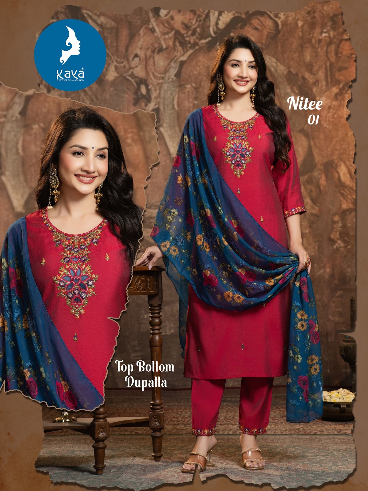 Nitee Kaya Roman Readymade Pant Style Suits Supplier India