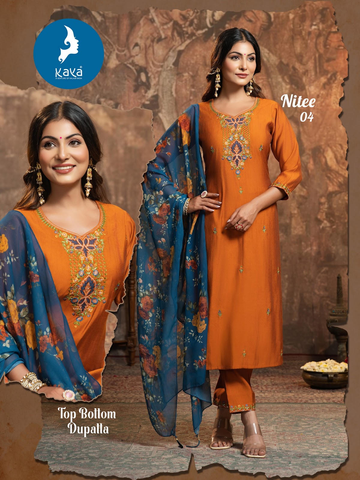 Nitee Kaya Roman Readymade Pant Style Suits Supplier India