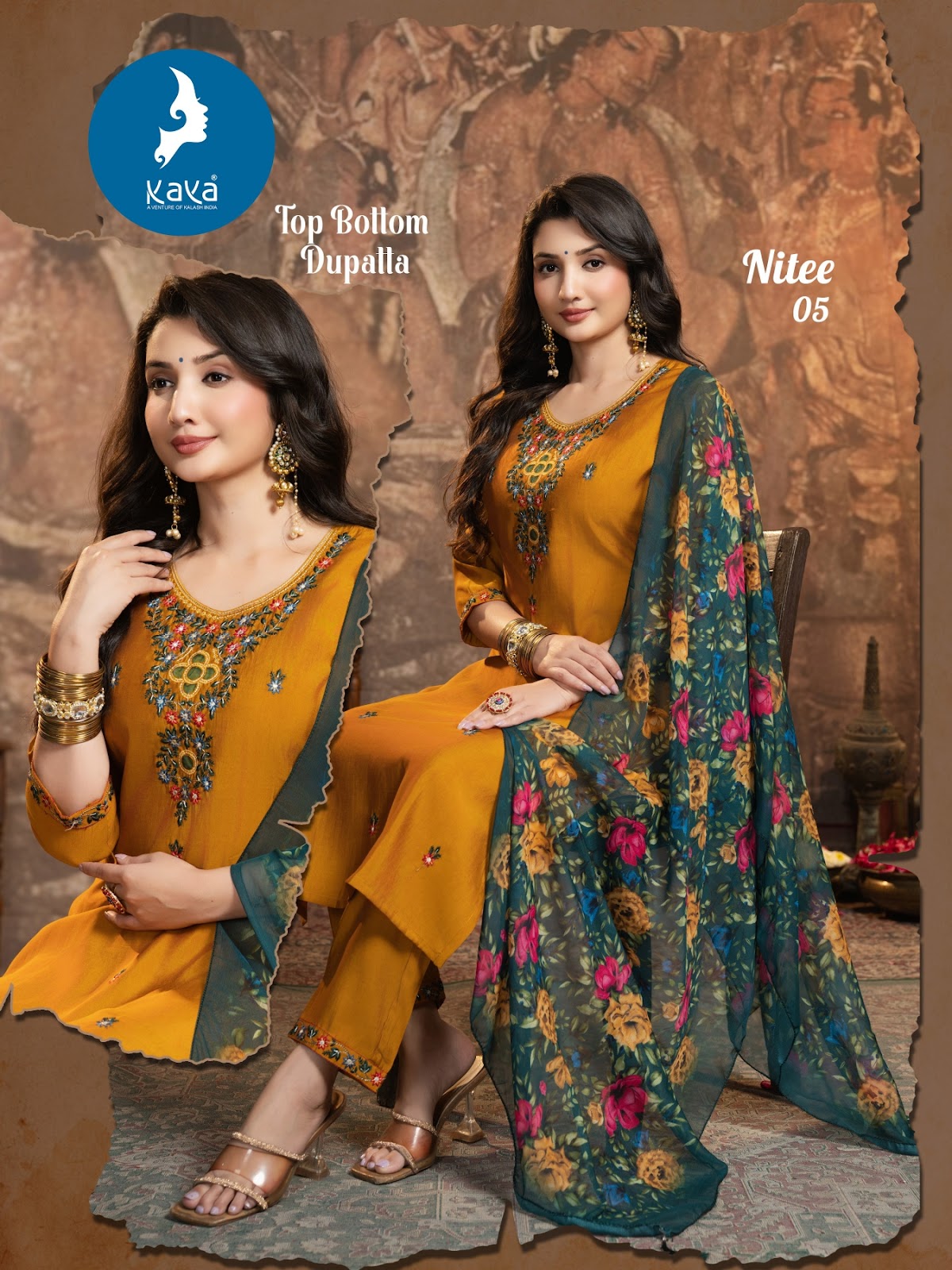 Nitee Kaya Roman Readymade Pant Style Suits Supplier India