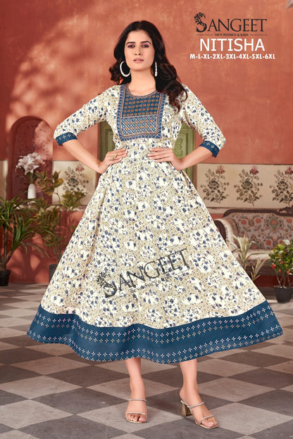 Nitisha Sangeet Heavy Rayon Anarkali Kurtis Wholesale