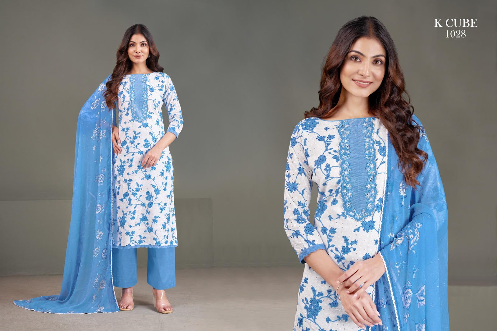 Nitya 1028 K Cube Cotton Pant Style Suits Exporter Gujarat