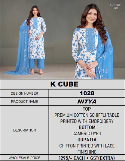 Nitya 1028 K Cube Cotton Pant Style Suits Exporter Gujarat