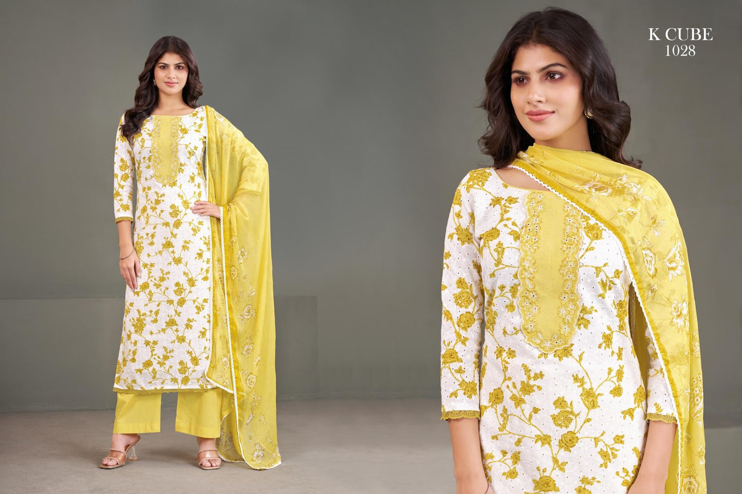 Nitya 1028 K Cube Cotton Pant Style Suits Exporter Gujarat