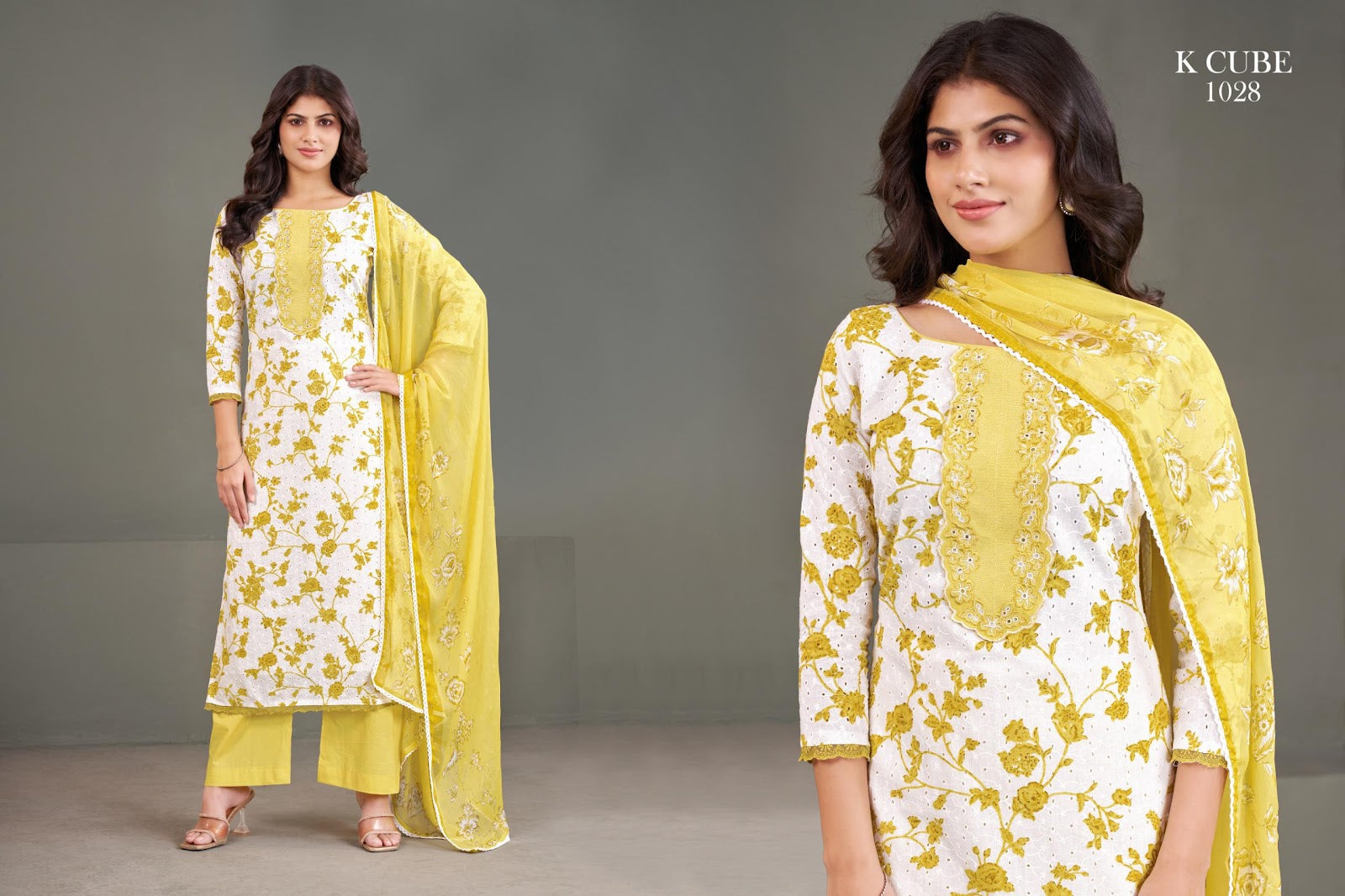 Nitya 1028 K Cube Cotton Pant Style Suits Exporter Gujarat