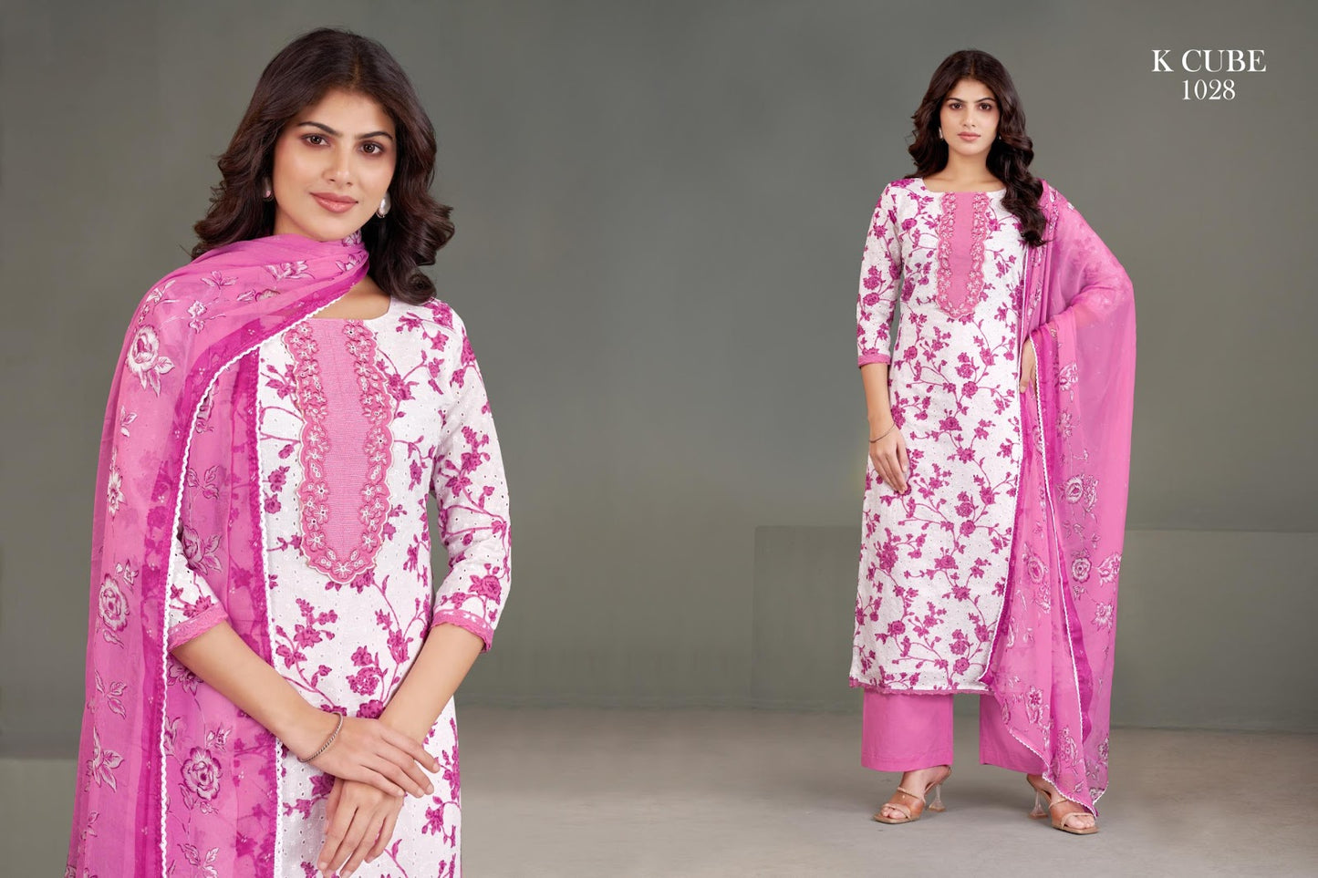 Nitya 1028 K Cube Cotton Pant Style Suits Exporter Gujarat