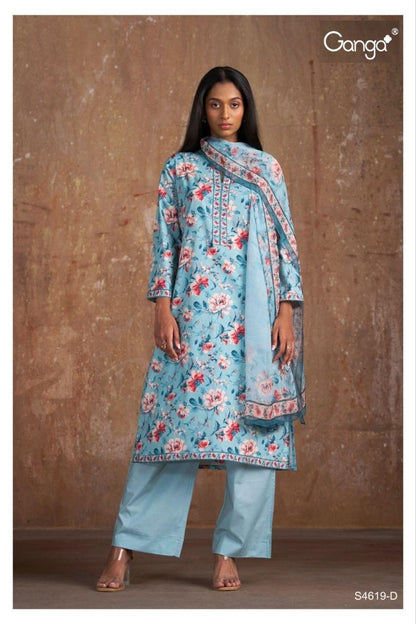 Nitya 4619 Ganga Cotton Pant Style Suits Supplier Gujarat
