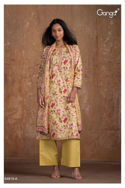 Nitya 4619 Ganga Cotton Pant Style Suits Supplier Gujarat