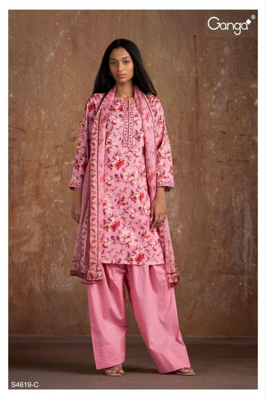 Nitya 4619 Ganga Cotton Pant Style Suits Supplier Gujarat