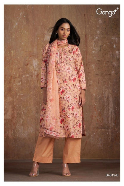 Nitya 4619 Ganga Cotton Pant Style Suits Supplier Gujarat