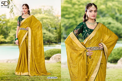 Nitya 5D Designer Dull Moss Sarees Manufacturer Ahmedabad