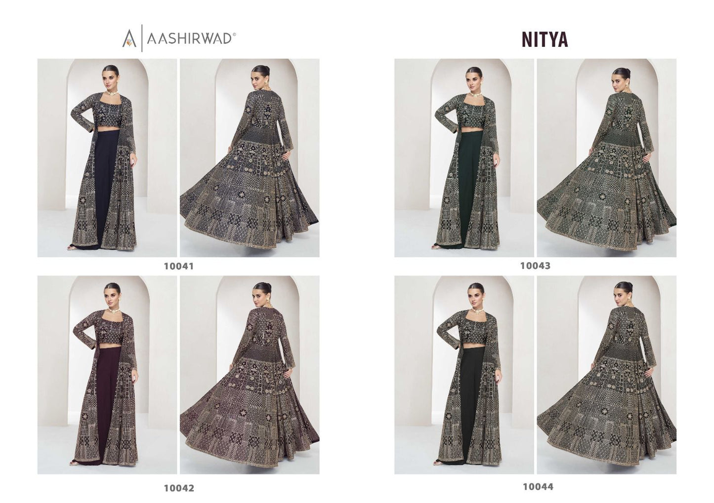 Nitya Aashirwad Creation Georgette Indo Western Pair Wholesale Price