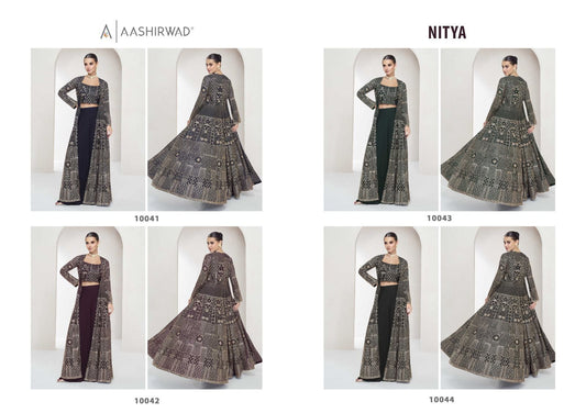 Nitya Aashirwad Creation Georgette Indo Western Pair Wholesale Price