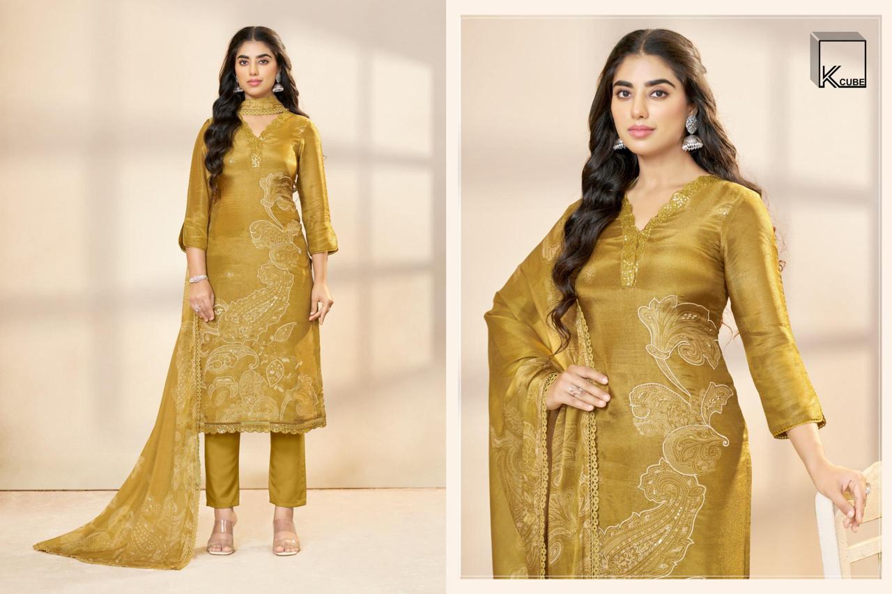 Nitya K Cube Organza Pant Style Suits Wholesale Rate