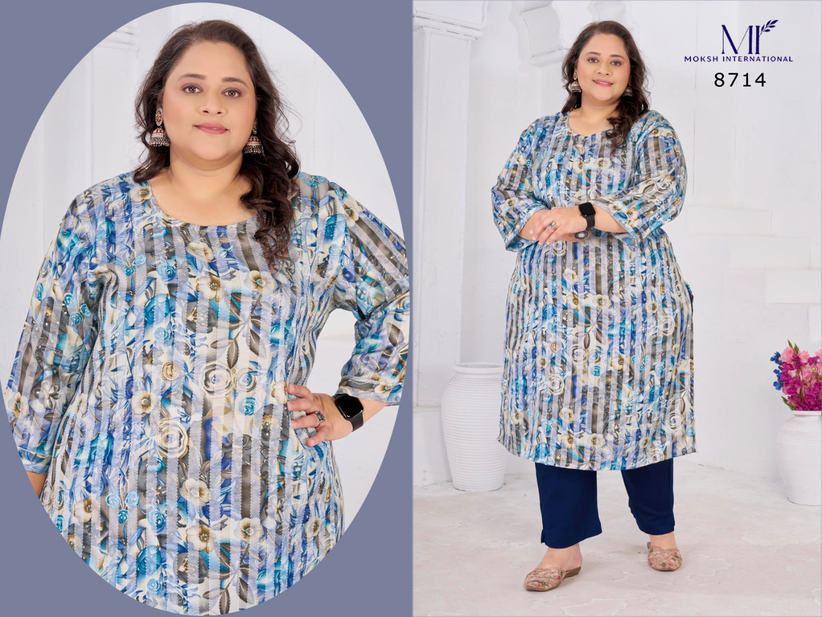 Nitya Vol 1 Moksh Rayon Plus Size Kurtis Manufacturer India
