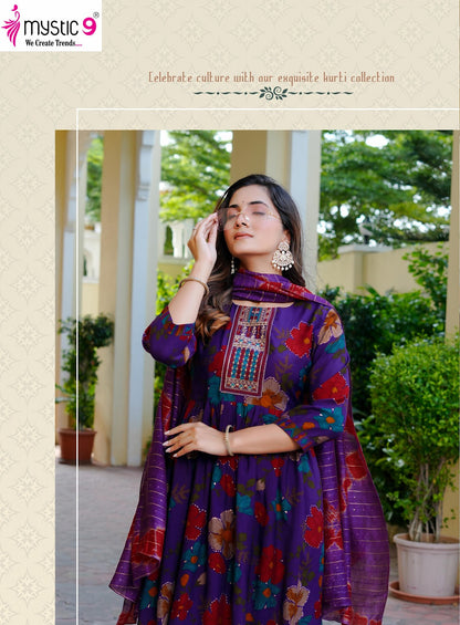 Nitya Vol 1 Mystic 9 Vertican Readymade Anarkali Suits Exporter