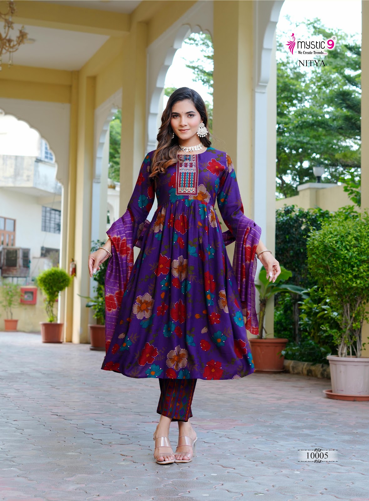 Nitya Vol 1 Mystic 9 Vertican Readymade Anarkali Suits Exporter