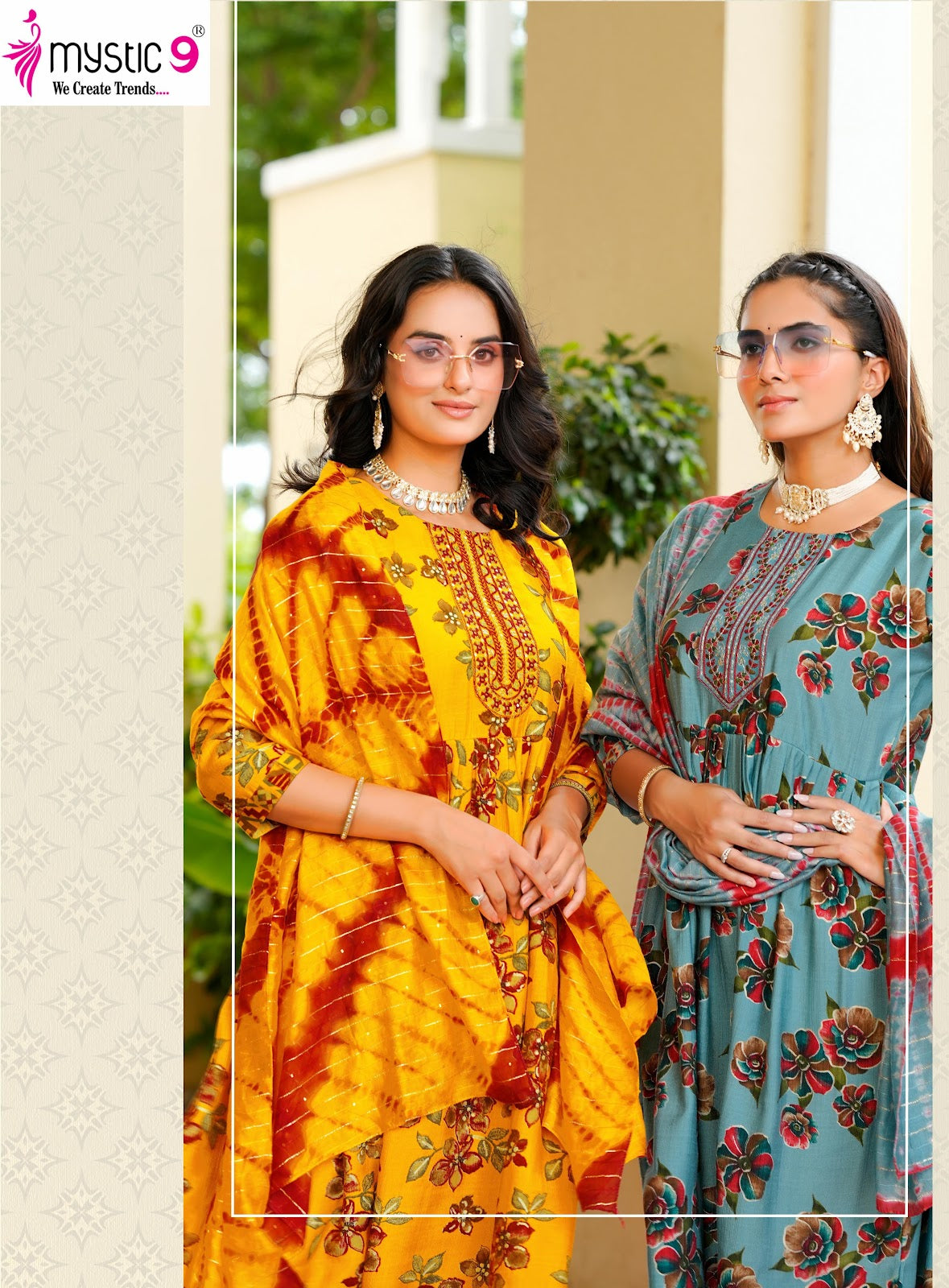 Nitya Vol 1 Mystic 9 Vertican Readymade Anarkali Suits Exporter