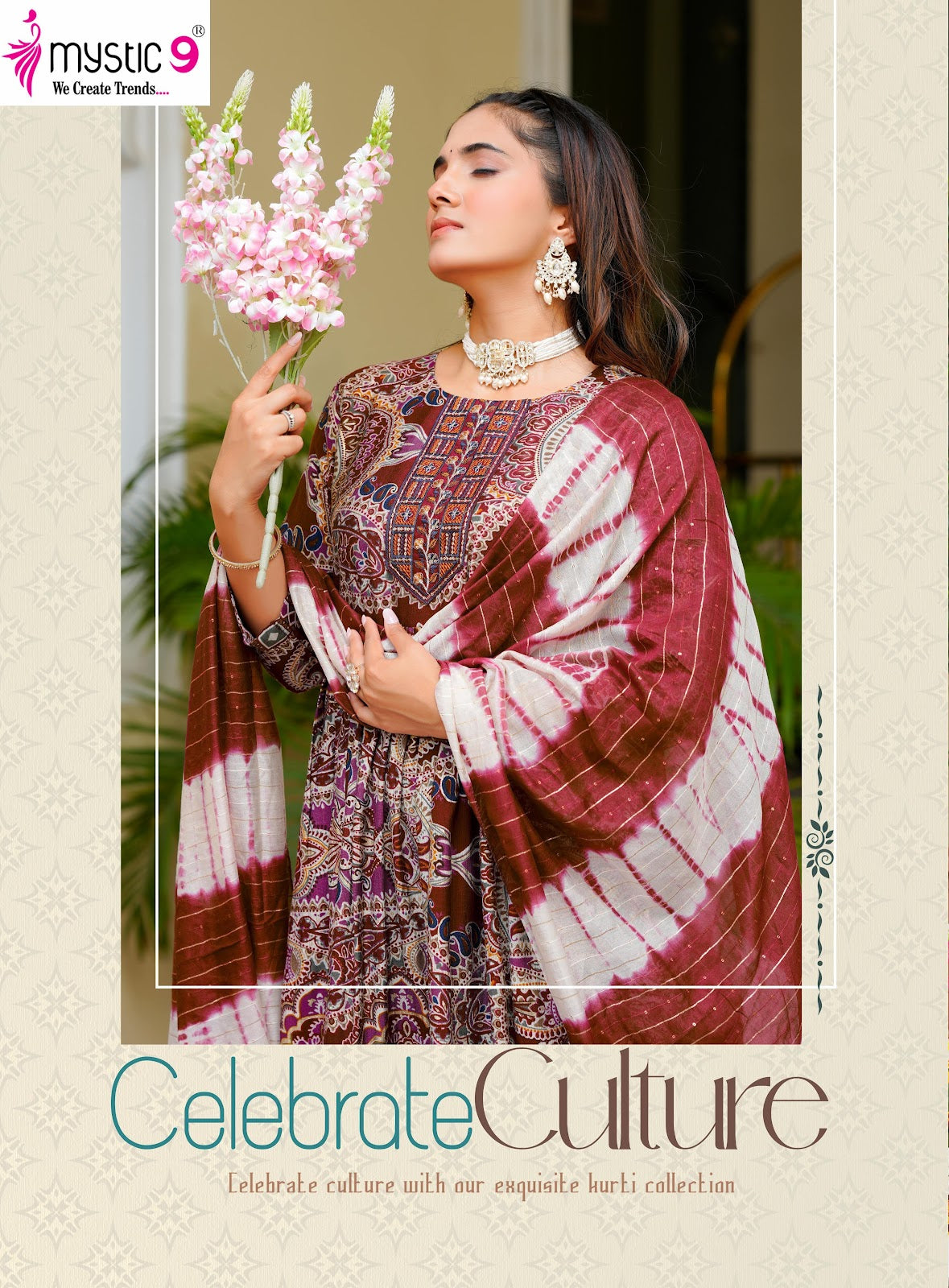 Nitya Vol 1 Mystic 9 Vertican Readymade Anarkali Suits Exporter