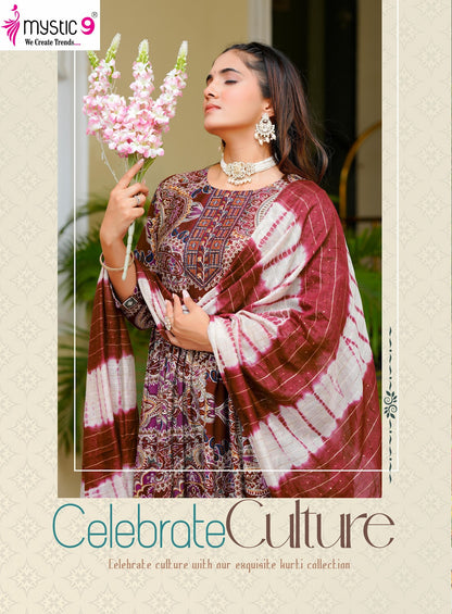 Nitya Vol 1 Mystic 9 Vertican Readymade Anarkali Suits Exporter