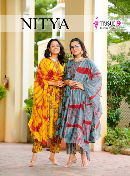 Nitya Vol 1 Mystic 9 Vertican Readymade Anarkali Suits Exporter