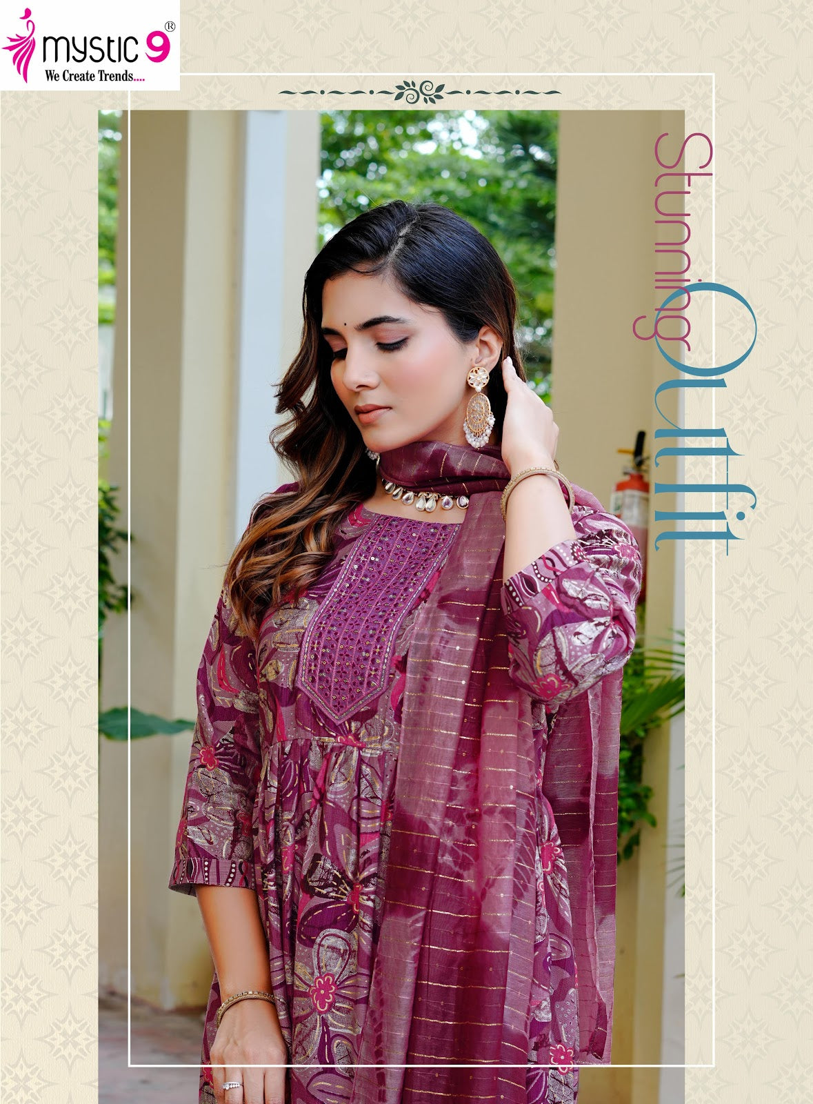 Nitya Vol 1 Mystic 9 Vertican Readymade Anarkali Suits Exporter