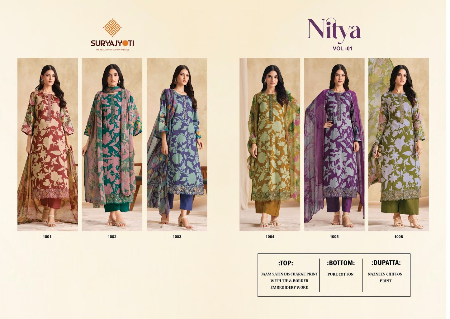 Nitya Vol 1 Suryajyoti Jaam Satin Karachi Salwar Suits Exporter