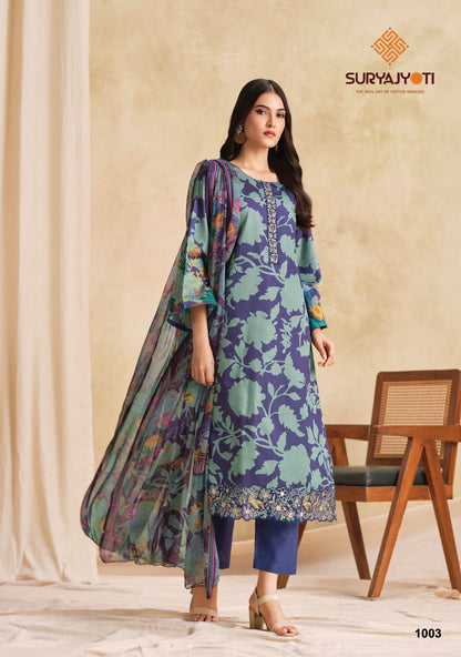 Nitya Vol 1 Suryajyoti Jaam Satin Karachi Salwar Suits Exporter