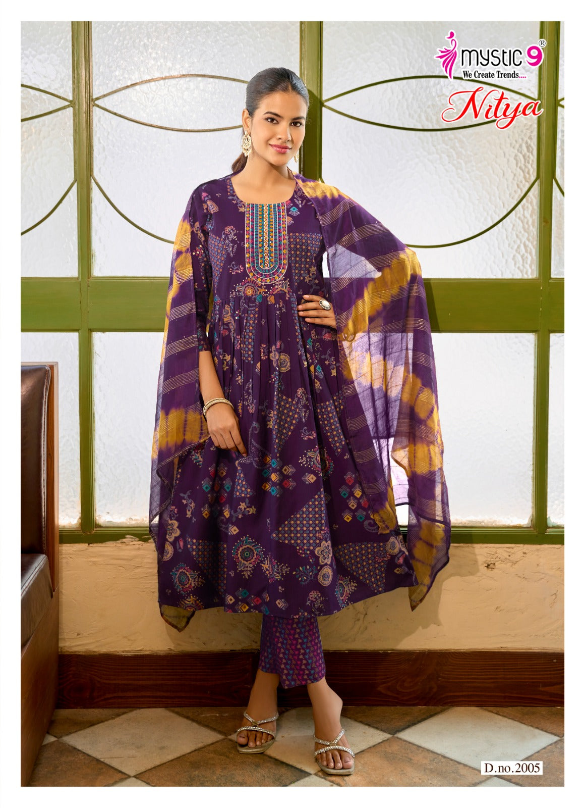 Nitya Vol 2 Mystic 9 Vertican Readymade Anarkali Suits Exporter Ahmedabad